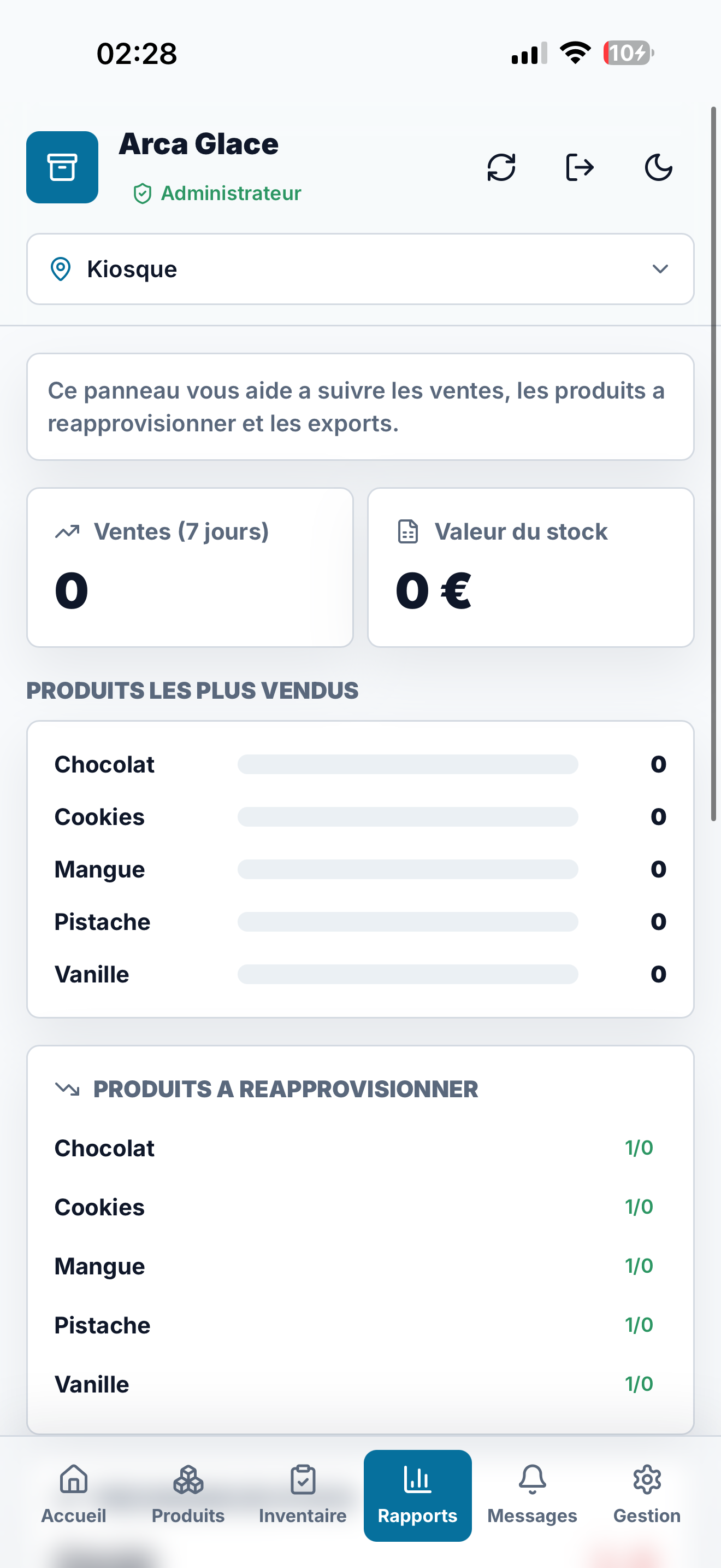 Arca Glace – Gestion de stock mobile multi-sites — vue 4