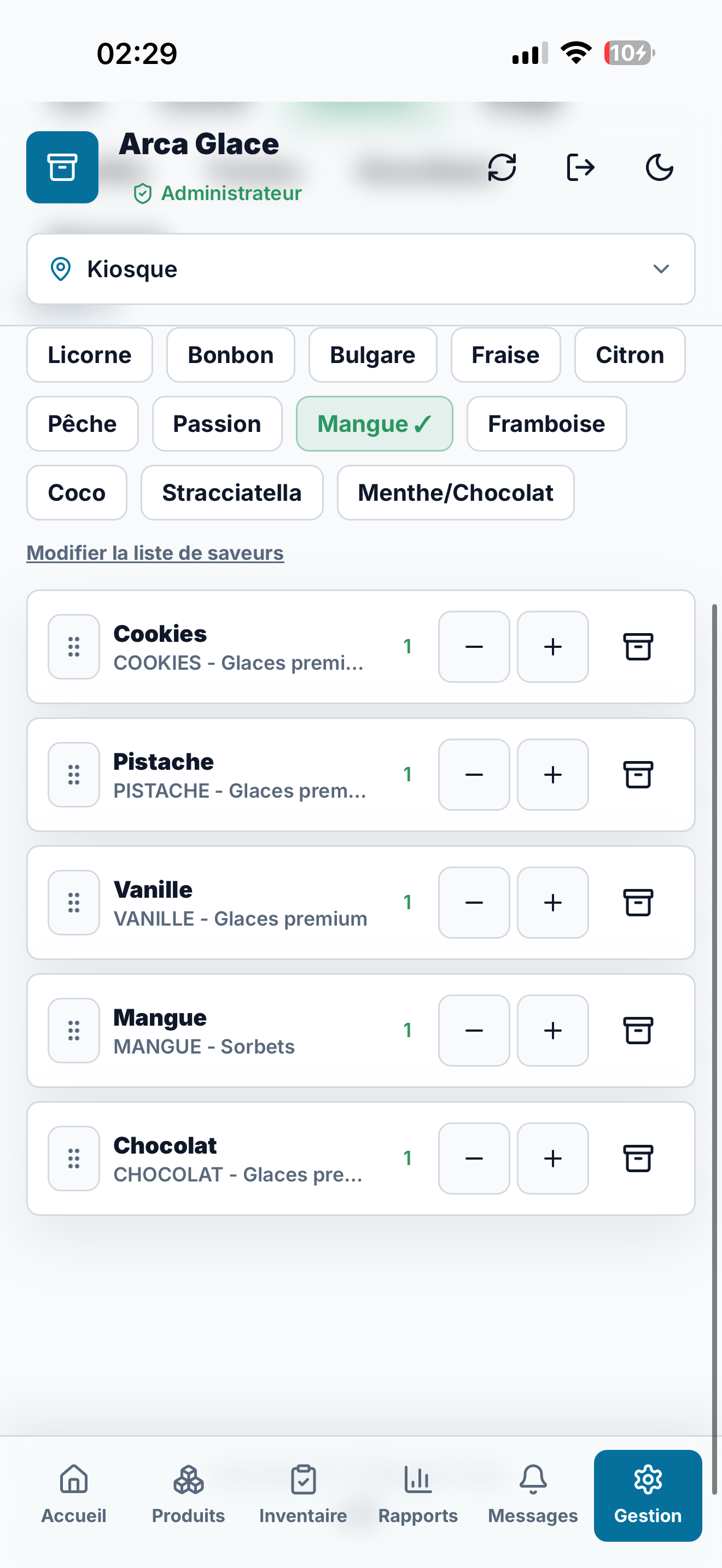 Arca Glace – Gestion de stock mobile multi-sites — vue 9
