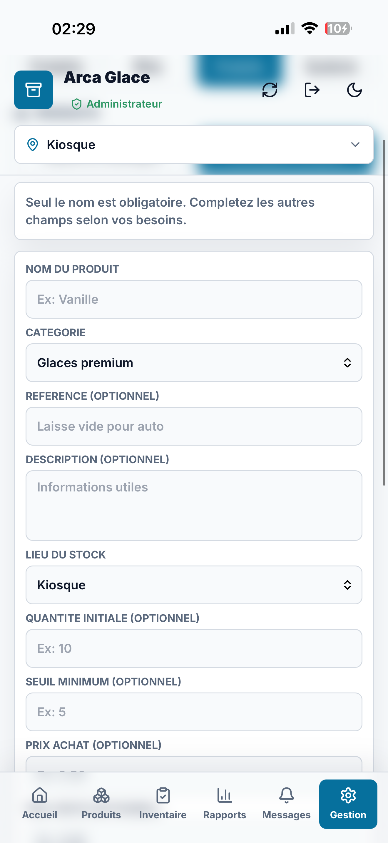 Arca Glace – Gestion de stock mobile multi-sites — vue 11