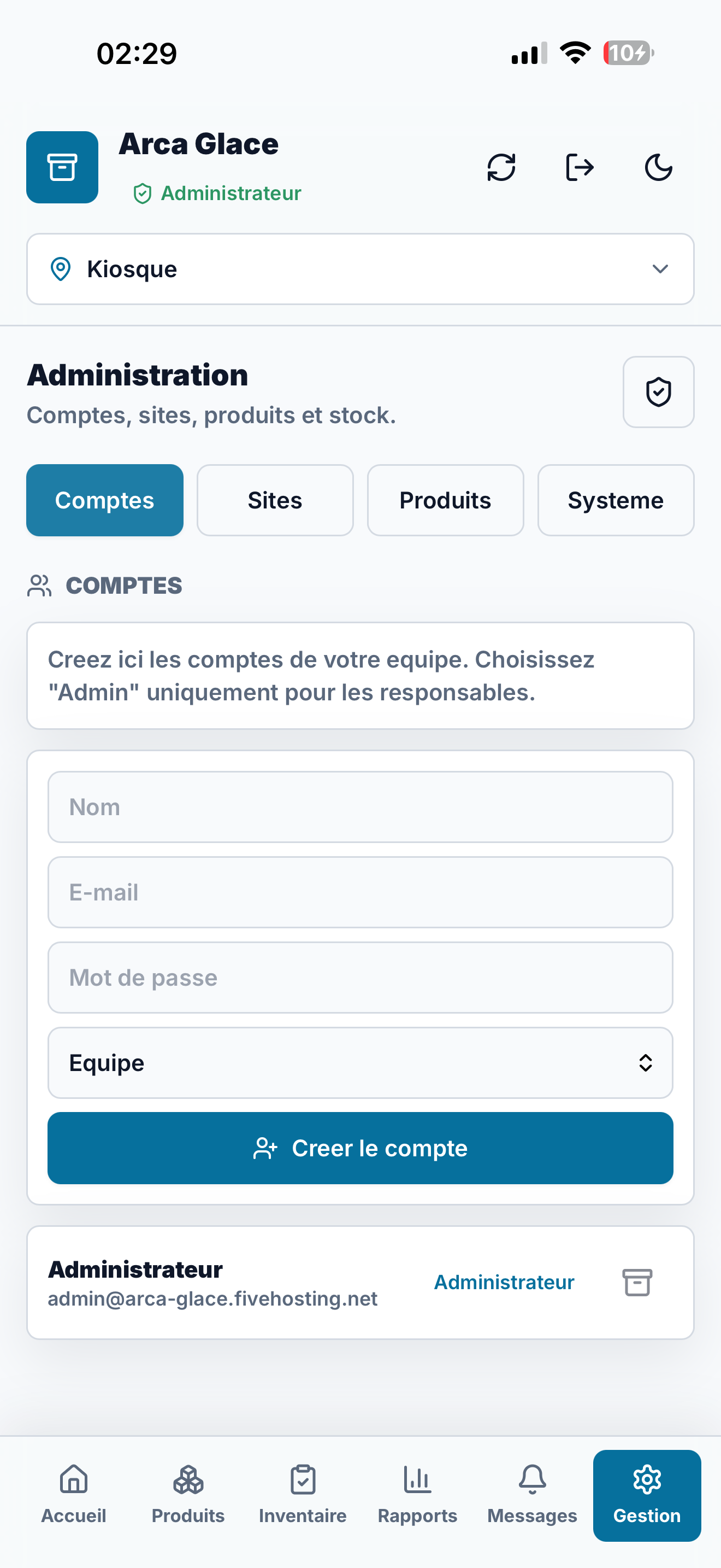Arca Glace – Gestion de stock mobile multi-sites — vue 13